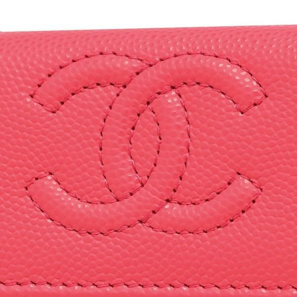 シャネル 三つ折り財布 ミニ財布 CCマーク ココマーク ピンク