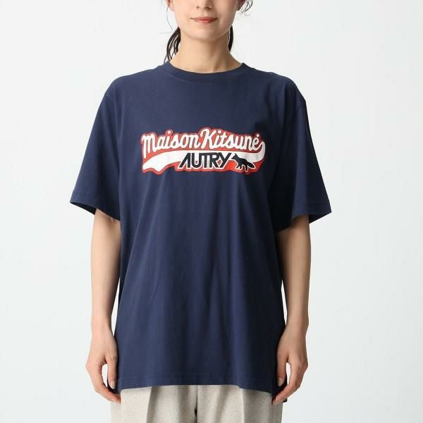 メゾンキツネ Tシャツ カットソー AUTRY オートリー コラボ ネイビー