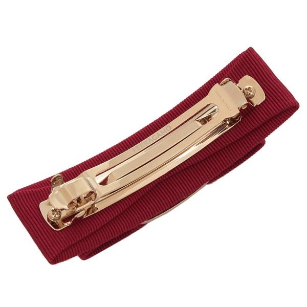 フェラガモ バレッタ ヴァラ リボン FERRAGAMO レッド レディース