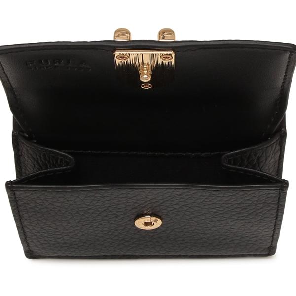 FURLA 3つ折り財布 ブラック FURLA フルラ 三つ折り財布 折りたたみ財布 ミニ財布 本革 ロゴ (FURLA