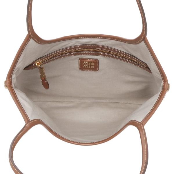 ミュウミュウ トートバッグ アイヴィー キャンバス レザー バッグ