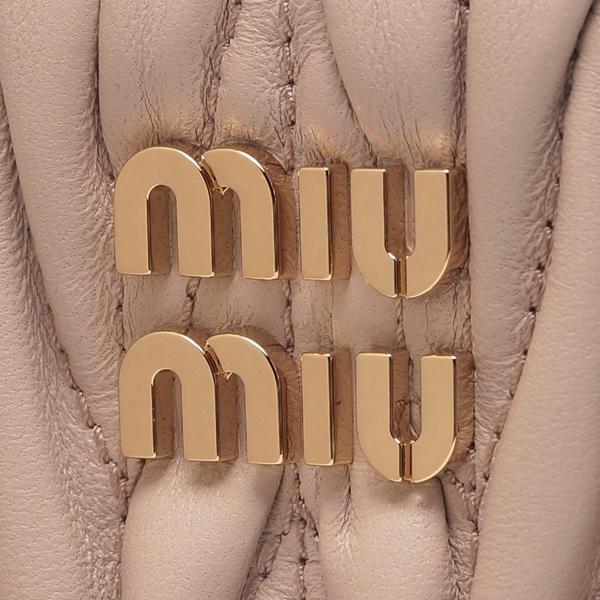 ミュウミュウ 二つ折り財布 マテラッセ ピンク ゴールド レディース