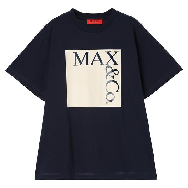 マックスマーラ Tシャツ カットソー マックスアンドコー ロゴ ネイビー