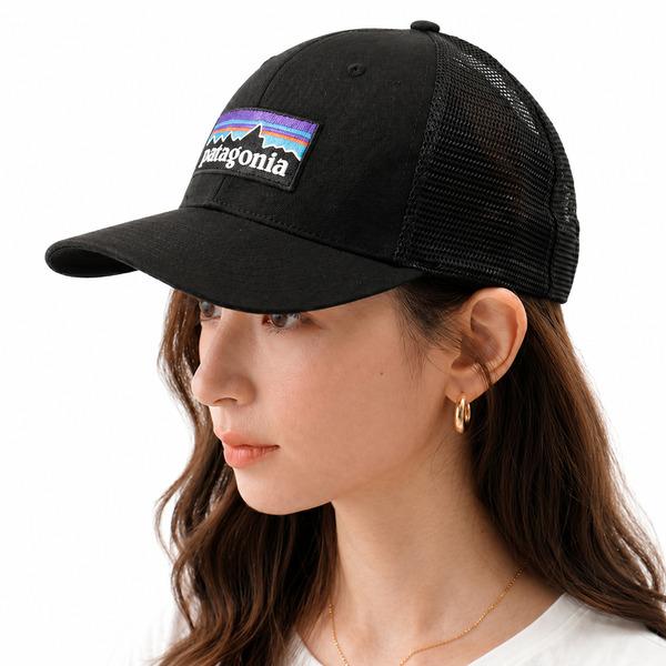 パタゴニア キャップ P-6ロゴ トラッカーハット メッシュCAP ブラック