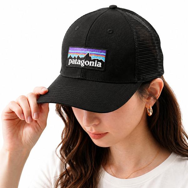 パタゴニア キャップ P-6ロゴ トラッカーハット メッシュCAP ブラック