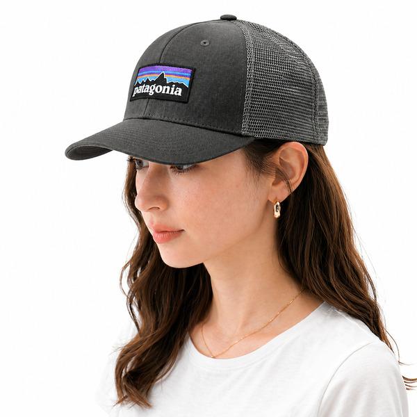 パタゴニア キャップ P-6ロゴ トラッカーハット メッシュCAP グレー
