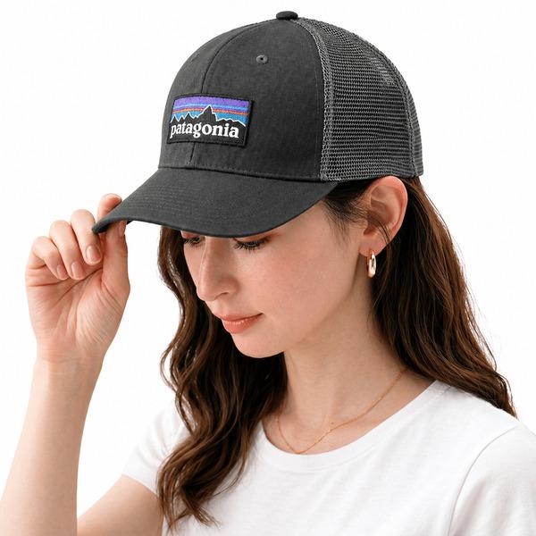 パタゴニア キャップ P-6ロゴ トラッカーハット メッシュCAP グレー