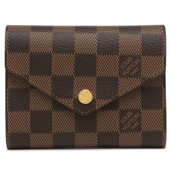 ルイヴィトン 財布 LOUIS VUITTON N41659 ダミエエベヌ ポルトフォイユ・ヴィクトリーヌ レディース 三つ折り財布 ルージュ 茶色 詳細画像