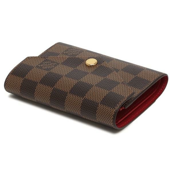 ルイヴィトン 財布 LOUIS VUITTON N41659 ダミエエベヌ ポルトフォイユ・ヴィクトリーヌ レディース 三つ折り財布 ルージュ 茶色 詳細画像