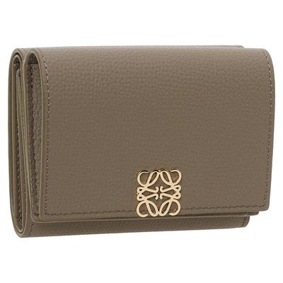 ロエベ 三つ折り財布 アナグラム トライフォールド ウォレット ベージュ グレー レディース LOEWE C821TR2X16 3170 2026秋冬 新作 レビュー 海外ブランド通販AXES