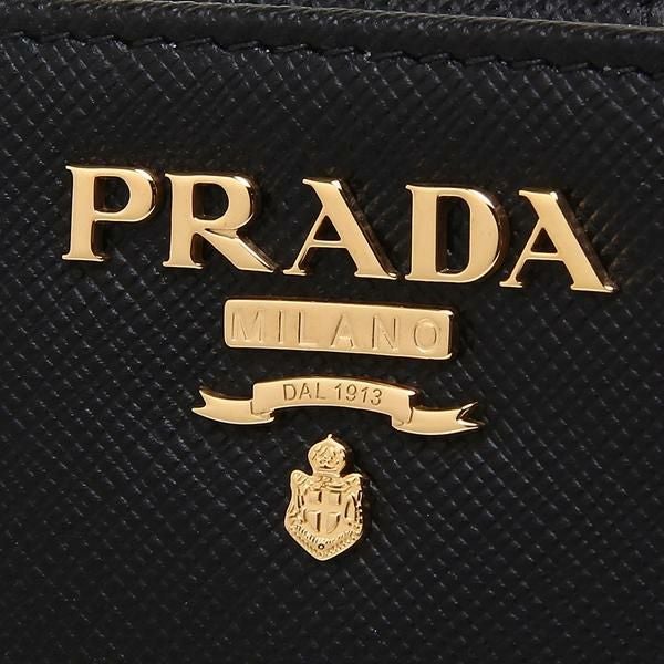 プラダ 二つ折り財布 サフィアーノ ブラック レディース PRADA 1ML018