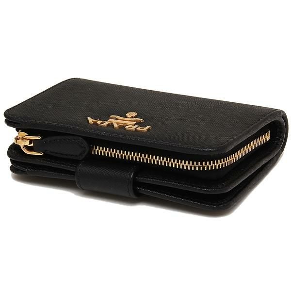プラダ 二つ折り財布 サフィアーノ ブラック レディース PRADA 1ML018
